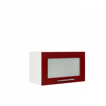Бруклин ШВГС 600 Шкаф верхний горизонтальный со стеклом (Бетон белый/корпус Белый) в Ташаре - tashara.mebel54.com | фото