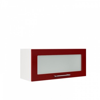 Бруклин ШВГС 800 Шкаф верхний горизонтальный со стеклом (Бетон белый/корпус Белый) в Ташаре - tashara.mebel54.com | фото