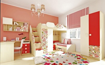 Детская комната Ретвит (Бежевый/Красный/корпус Клен) в Ташаре - tashara.mebel54.com | фото