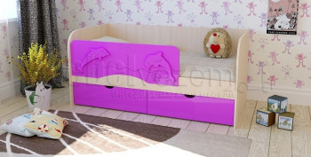 Друзья Кровать детская 2 ящика 1.8 Фиолетовый глянец в Ташаре - tashara.mebel54.com | фото