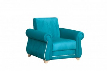 Кресло для отдыха "Порто" (велюр киви бирюза / микровельвет крем) в Ташаре - tashara.mebel54.com | фото