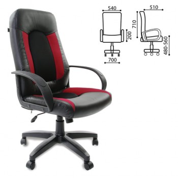Кресло офисное BRABIX Strike EX-525 (черно-красный) в Ташаре - tashara.mebel54.com | фото