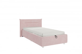 Кровать 0.9 Альба (Нежно-розовый велюр/под-мех) в Ташаре - tashara.mebel54.com | фото