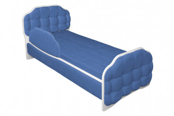 Кровать 160 Атлет 29 Синий (мягкий бортик) в Ташаре - tashara.mebel54.com | фото