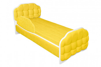 Кровать 160 Атлет 74 Жёлтый (мягкий бортик) в Ташаре - tashara.mebel54.com | фото