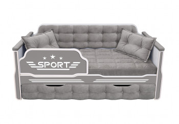Кровать 180 серии Спорт 1 ящик 45 Серый (подушки) в Ташаре - tashara.mebel54.com | фото