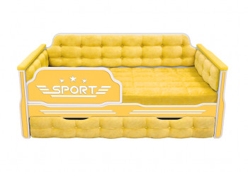 Кровать 180 серии Спорт 1 ящик 74 Жёлтый (мягкие боковые накладки) в Ташаре - tashara.mebel54.com | фото