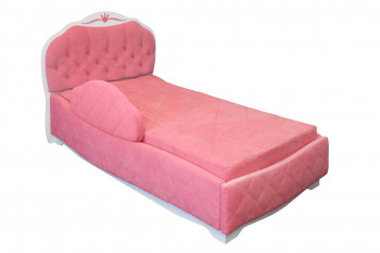 Кровать 190 Гармония Lux 36 Розовый (мягкий бортик) в Ташаре - tashara.mebel54.com | фото