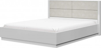 Кровать двойная 1400х2000 Вива (Белый/Белый глянец/Платина) в Ташаре - tashara.mebel54.com | фото