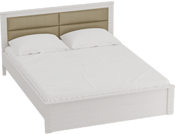 Кровать Элана 1400 с основанием Бодега белая в Ташаре - tashara.mebel54.com | фото