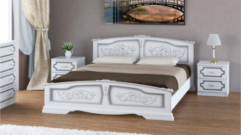 Кровать Елена из массива сосны 1600*2000 Белый Жемчуг в Ташаре - tashara.mebel54.com | фото