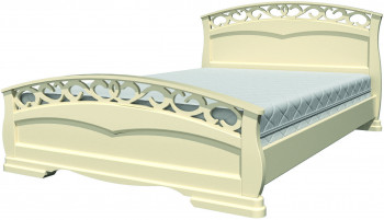 Кровать Грация-1 из массива сосны 1600*2000 Слоновая кость в Ташаре - tashara.mebel54.com | фото