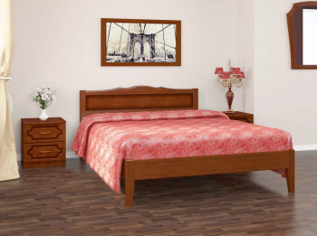 Кровать Карина-7 из массива сосны 1200*2000 Орех в Ташаре - tashara.mebel54.com | фото