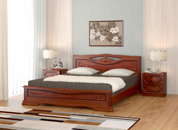 Кровать Карина-7 из массива сосны 1400*2000 Орех в Ташаре - tashara.mebel54.com | фото