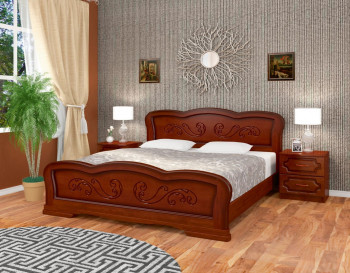 Кровать Карина-8 из массива сосны 1400*2000 Орех в Ташаре - tashara.mebel54.com | фото