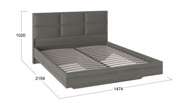 Кровать «Либерти» с мягким изголовьем и подъемным механизмом Хадсон/Ткань Грей/1400 в Ташаре - tashara.mebel54.com | фото