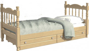 Кровать одинарная Аленка из массива сосны 800*1890 Сосна в Ташаре - tashara.mebel54.com | фото