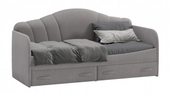 Кровать с мягкой спинкой и ящиками «Сабрина» 900 Светло-серый в Ташаре - tashara.mebel54.com | фото