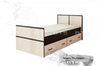 Кровать Сакура с настилом и ящиками 0,9 (Венге/Лоредо) в Ташаре - tashara.mebel54.com | фото