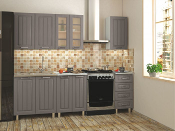 Кухонный гарнитур 1,8м Луксор высокие модули (Клен серый/корпус белый) в Ташаре - tashara.mebel54.com | фото