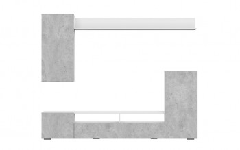 Мебель для гостиной МГС 4 (Белый/Цемент светлый) в Ташаре - tashara.mebel54.com | фото