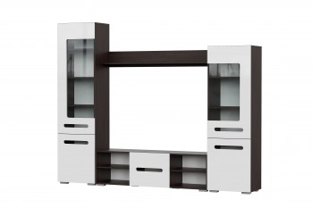 Мебель для гостиной МГС 6 (Исполнение 1/Венге/Белый глянец) в Ташаре - tashara.mebel54.com | фото