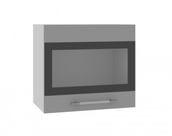 Ройс ВПГСФ 500 Шкаф верхний горизонтальный со стеклом с фотопечатью высокий (Графит софт/корпус Серый) в Ташаре - tashara.mebel54.com | фото