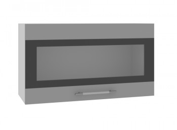 Ройс ВПГСФ 800 Шкаф верхний горизонтальный со стеклом с фотопечатью высокий (Графит софт/корпус Серый) в Ташаре - tashara.mebel54.com | фото