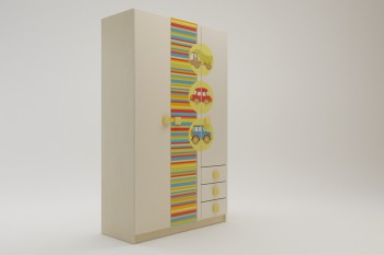 Шкаф 3-х створчатый с ящиками Клаксон (Бежевый/корпус Клен) в Ташаре - tashara.mebel54.com | фото