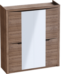 Шкаф четырехдверный Соренто с комплектом полок (3 шт)Дуб стирлинг/Кофе структурный матовый в Ташаре - tashara.mebel54.com | фото