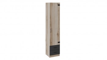 Шкаф для белья комбинированный «Окланд» (Фон Черный/Дуб Делано) в Ташаре - tashara.mebel54.com | фото