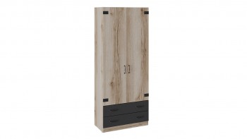 Шкаф для одежды комбинированный «Окланд» (Фон Черный/Дуб Делано) в Ташаре - tashara.mebel54.com | фото