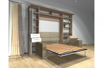 Шкаф-кровать с диваном Каролина в Ташаре - tashara.mebel54.com | фото
