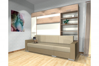 Шкаф-кровать с диваном Каролина в Ташаре - tashara.mebel54.com | фото