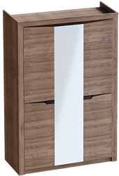 Шкаф трехдверный Соренто Дуб стирлинг/Кофе структурный матовый в Ташаре - tashara.mebel54.com | фото