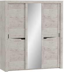 Шкаф трехдверный Соренто с раздвижными дверями Дуб бонифаций/Кофе структурный матовый в Ташаре - tashara.mebel54.com | фото