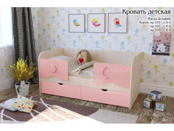 Соня Кровать детская 2 ящика 1.6 Розовый глянец в Ташаре - tashara.mebel54.com | фото